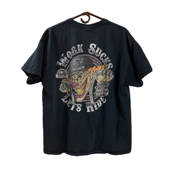 Sturgis Men's 75th Anniversary Motorcycle Rally Shirt Black Hills XL Clown 2015 - Picture 1 of 10